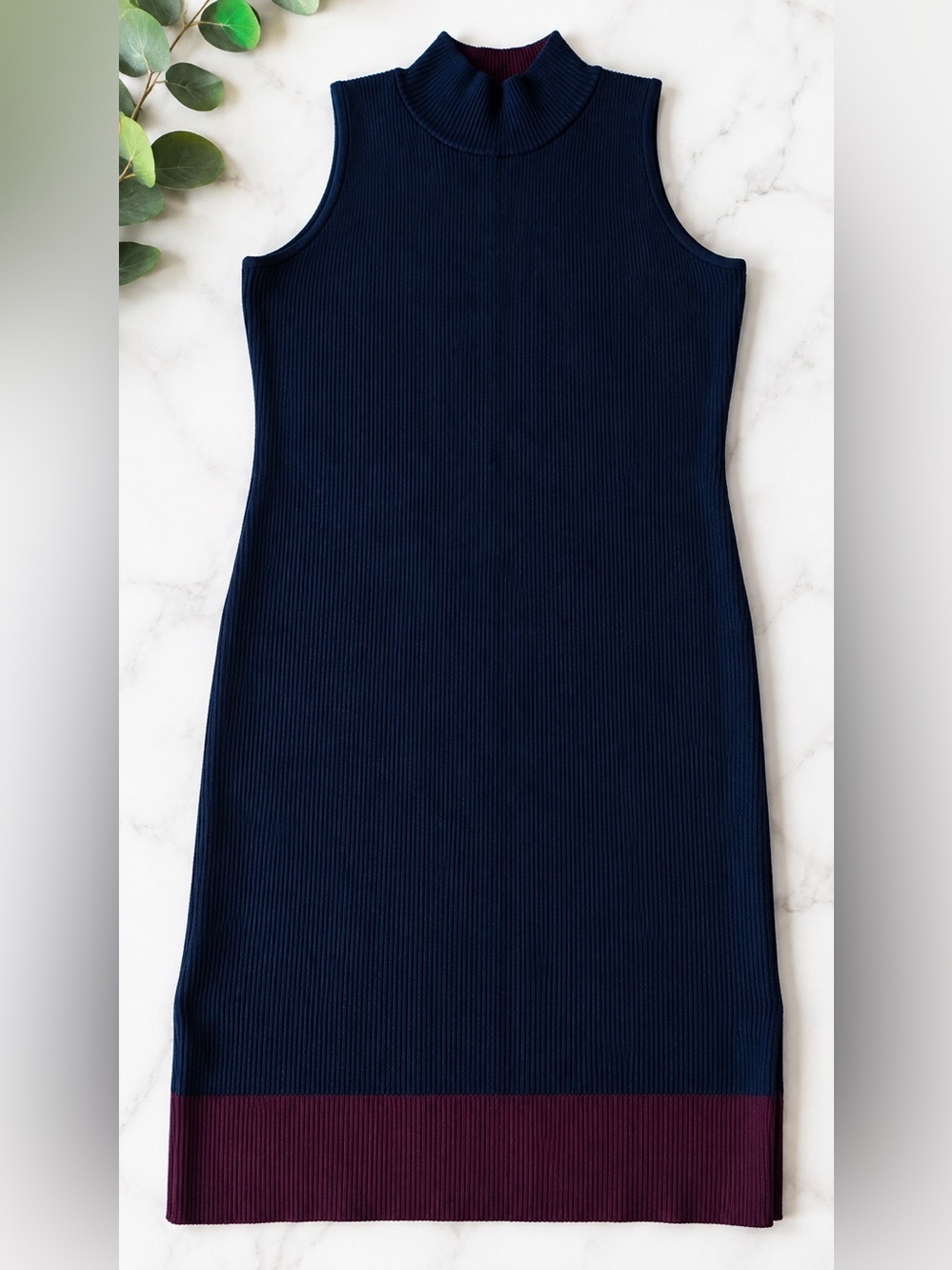 NWT Athleta Navy and Purple Midi Dress